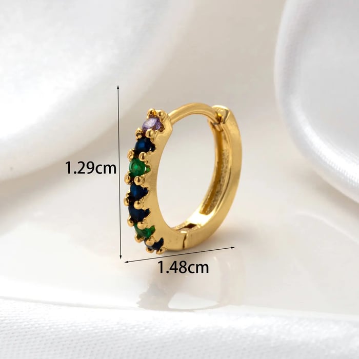 1 Piece Simple Series Copper   Gold Color Material Zircon Women's Hoop Earrings 